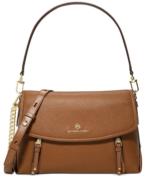 michael michael kors brooklyn medium convertible leather shoulder bag|Michael Kors flat shoulder bags.